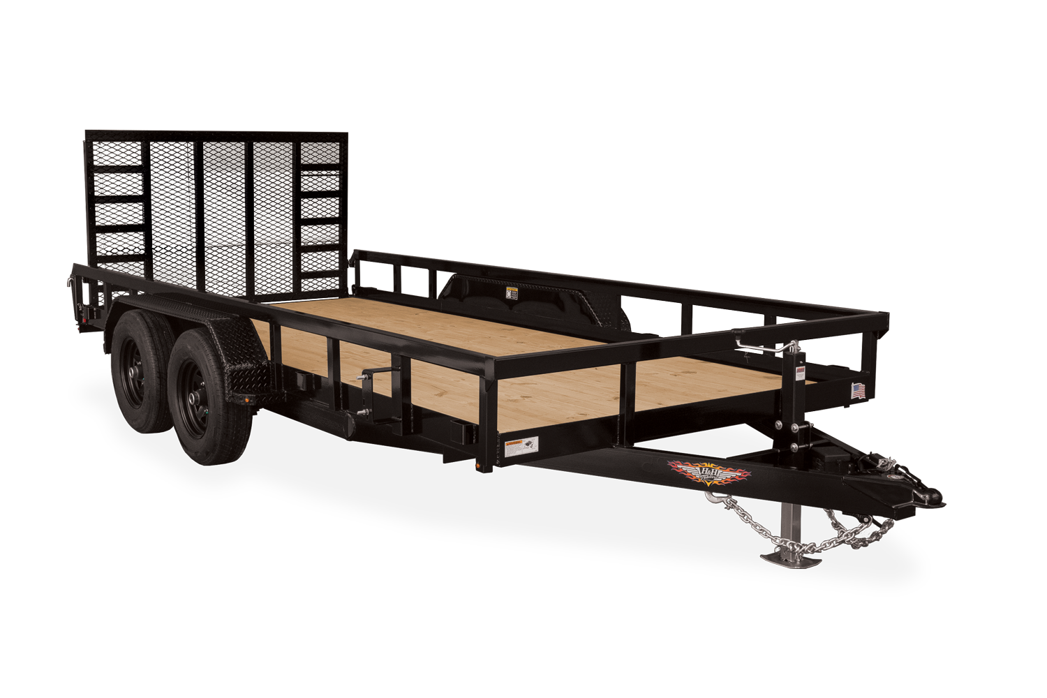 82x16 Heavy Duty Rail Side Landscape Trailer, 10K Tandem